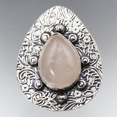 ​Дизайнерское кольцо с Розовым кварцем натуральным арт. 17392