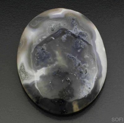 Камень Агат натуральный 43.95 карат 36х28 мм овал кабошон арт. 15032