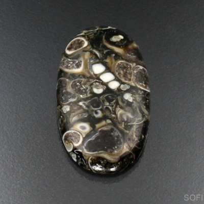 Камень черепаховый Агат натуральный 17.50 карат 31х18 мм овал кабошон арт 14676