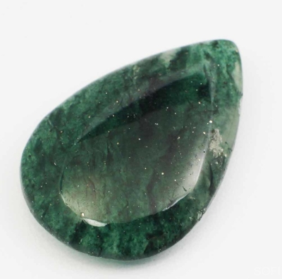 Камень Авантюрин зелёный натуральный 12.00 карат 24х16 мм груша арт. 5990
