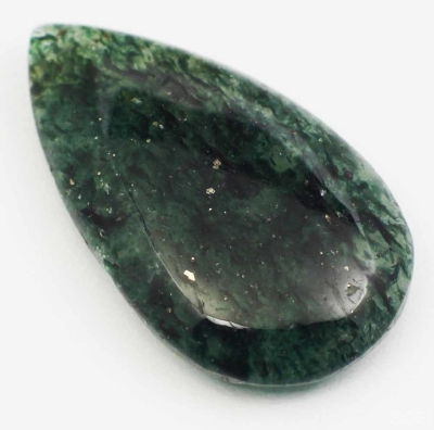 Камень Авантюрин зелёный натуральный 15.00 карат 28х16 мм груша арт. 9301