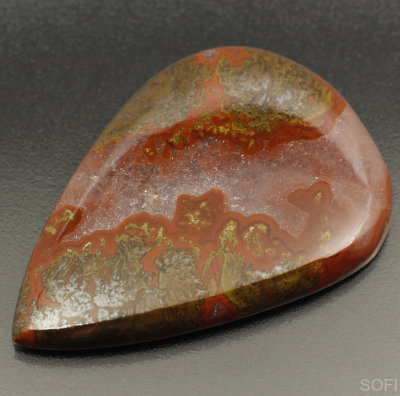 Камень Агат натуральный 91.00 карат 52х36 мм груша кабошон арт. 12271