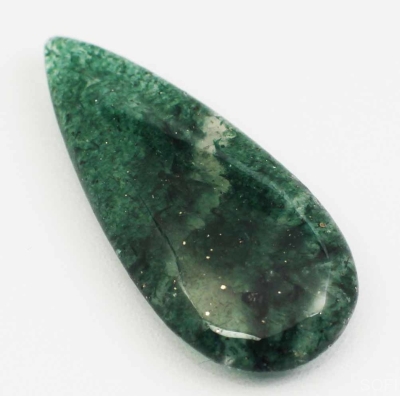 Камень Авантюрин зелёный натуральный 8.00 карат 27х12 мм груша арт. 4874