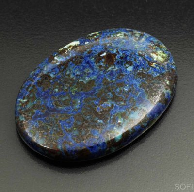Камень Азурит натуральный 61.00 карат 40х28 мм овал кабошон арт. 30003