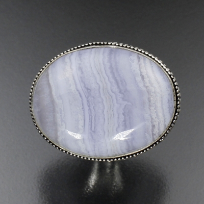 Дизайнерское кольцо с голубым Агатом натуральным арт 21695